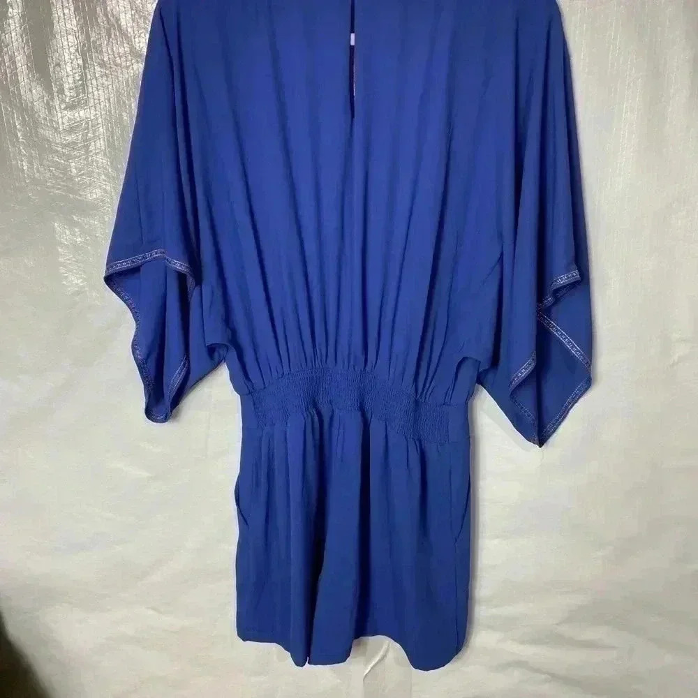 White House Black Market Blue Romper Size 4 - Picture 2 of 2